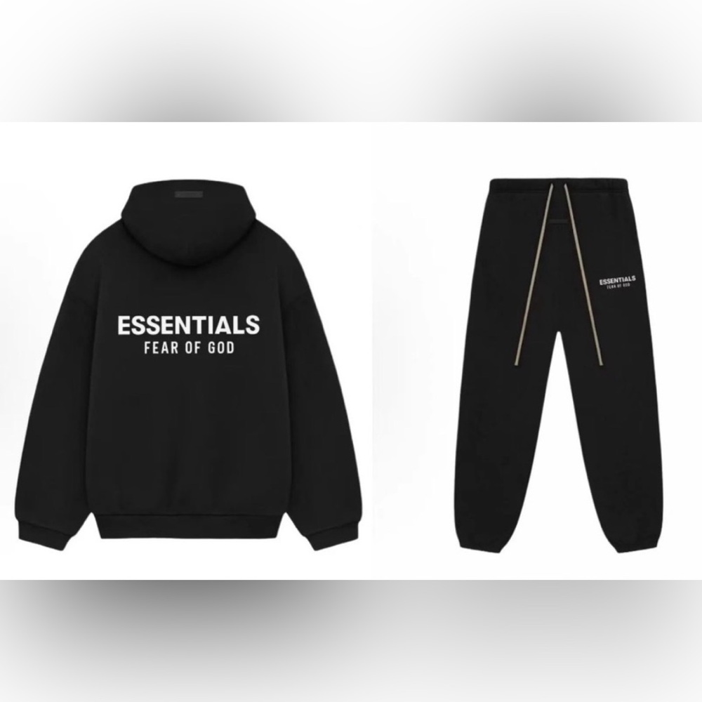 NEW w/ TAGS in dustbag Fear of God Essentials Black Fleece Hoodie ONLY X-LARGE - Picture 2 of 4